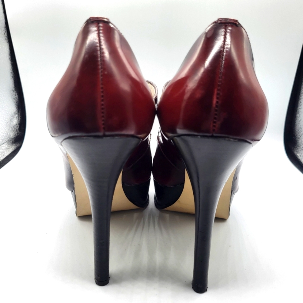 Michael Kors Eboni Bordeaux Mary Janes Platform Pump Sz.9 - Picture 15 of 16